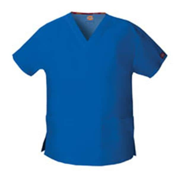 Dickies Scrub Shirt V-Neck 3 Pockets Short Sleeves 5X Large Royal Blue Womens Ea