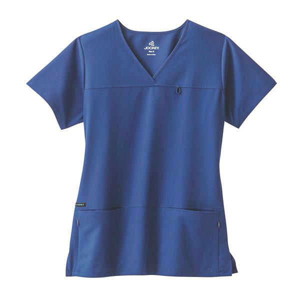 Jockey Scrub Shirt 4 Pockets Large Royal Blue Womens Ea