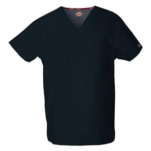 Dickies Scrub Shirt V-Neck 1 Pocket Short Sleeves 2X Large Navy Unisex Ea