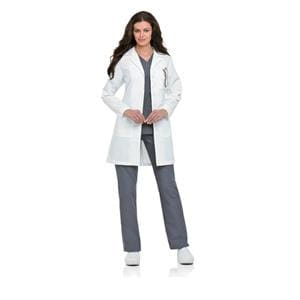 Lab Coat 3 Pockets Long Sleeves 38 in White Womens Ea