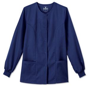 Fundamentals Warm-Up Jacket 2 Pockets Long Sleeves 28 in Medium Navy Womens Ea