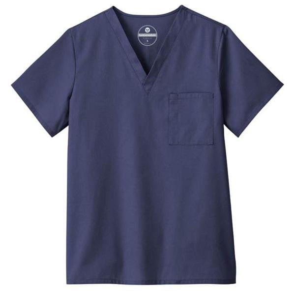 Scrub Shirt V-Neck 1 Pocket Set-In Sleeves 4X Large Navy Unisex Ea