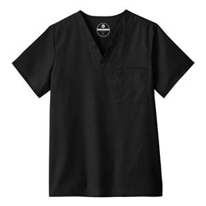 Scrub Shirt V-Neck 1 Pocket Set-In Sleeves 3X Large Black Unisex Ea