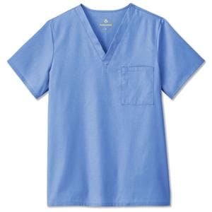 Scrub Shirt V-Neck 1 Pocket Set-In Sleeves X-Small Ceil Blue Unisex Ea