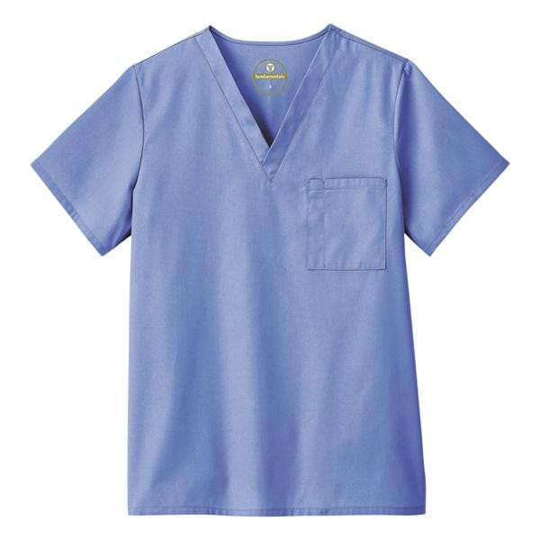 Scrub Shirt V-Neck 1 Pocket Set-In Sleeves 4X Large Ceil Blue Unisex Ea