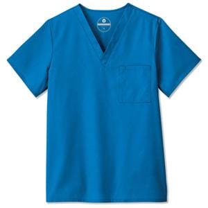 Scrub Shirt V-Neck 1 Pocket Set-In Sleeves Medium Royal Blue Unisex Ea