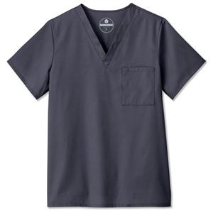 Scrub Shirt V-Neck 1 Pocket Set-In Sleeves Medium Charcoal Unisex Ea