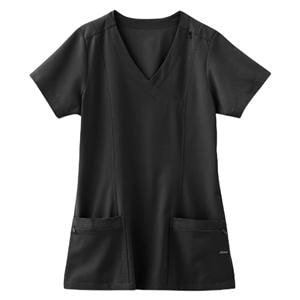 Jockey Scrub Shirt Mock Wrap V-Neck 2 Pkts Short Sleeves X-Large Blk Womens Ea