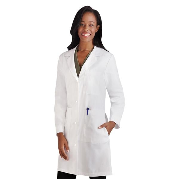 META Lab Coat 5 Pockets Long Sleeves 38 in White Womens Ea