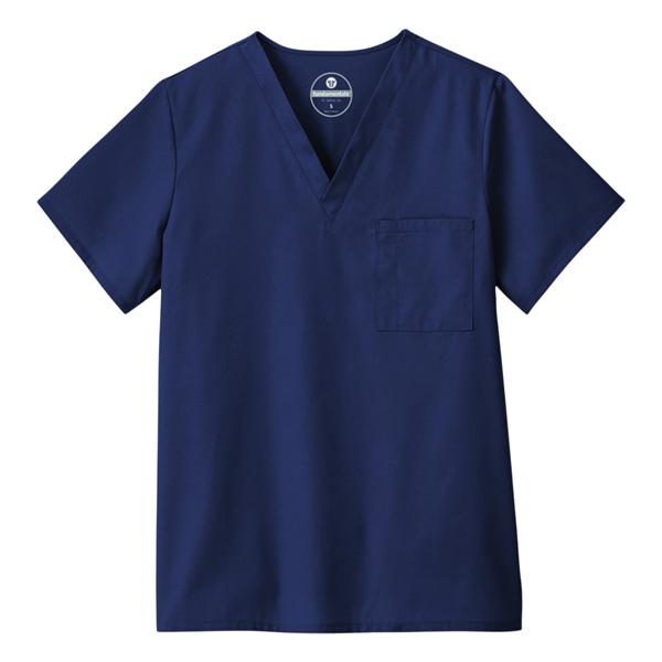 Scrub Top 1 Pocket Set-In Sleeves X-Small New Navy Unisex Ea