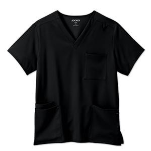 Jockey Scrub Scrub Top V-Neck 4 Pockets Small Black Unisex Ea