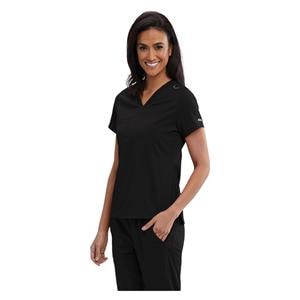 Greys Anatomy Scrub Top V-Neck 1 Pocket Short Sleeves X-Small Black Womens Ea