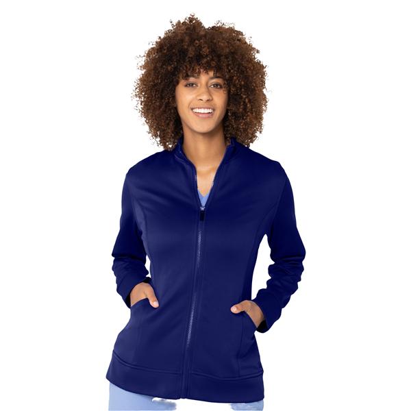 Urbane Warm-Up Jacket 3 Pockets Long Sleeves Small Navy Womens Ea