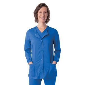 Proflex Warm-Up Jacket 3 Pockets Long Sleeves / Knit Cuff Small Royal Womens Ea