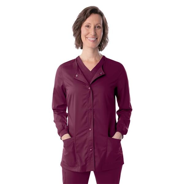 Proflex Warm-Up Jacket 3 Pockets Long Sleeves / Knit Cuff Large Wine Womens Ea