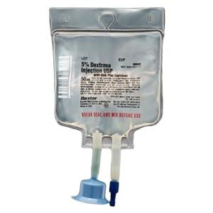 IV Injection Solution Dextrose 5% 50mL Viaflex Plastic Container 80/Ca