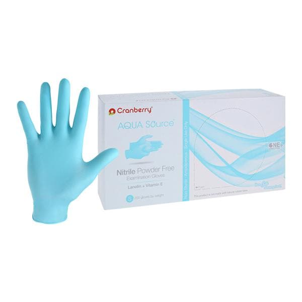 Aqua Source Nitrile Exam Gloves Small Aqua Non-Sterile, 10 BX/CA