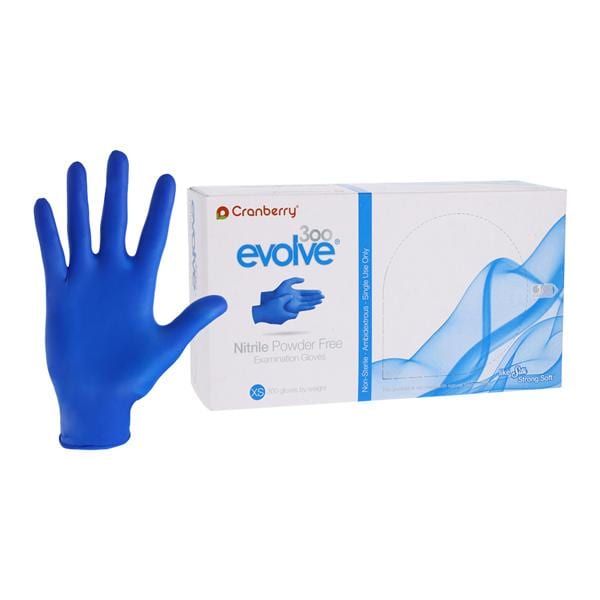 Evolve 300 Nitrile Exam Gloves X-Small Royal Blue Non-Sterile