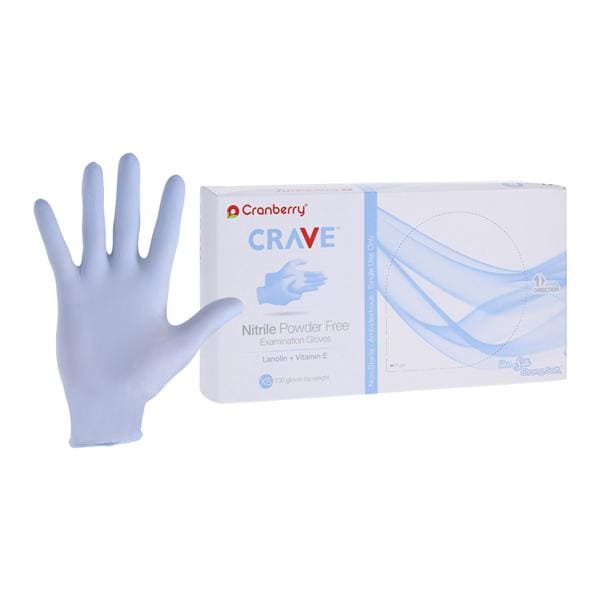 Crave Nitrile Exam Gloves X-Small Light Blue Non-Sterile