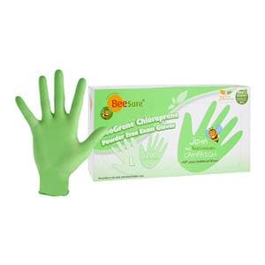 BeeSure NeoGrene Chloroprene Exam Gloves Large Green Non-Sterile