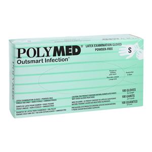 Polymed Latex Exam Gloves Small White Non-Sterile