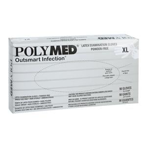 Polymed Latex Exam Gloves X-Large White Non-Sterile, 10 BX/CA