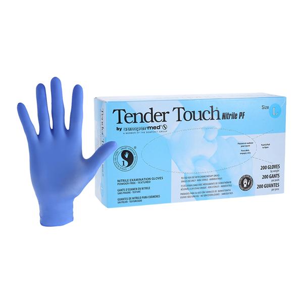 SemperCare Tender Touch Nitrile Exam Gloves Large Cobalt Blue Non-Sterile, 10 BX/CA