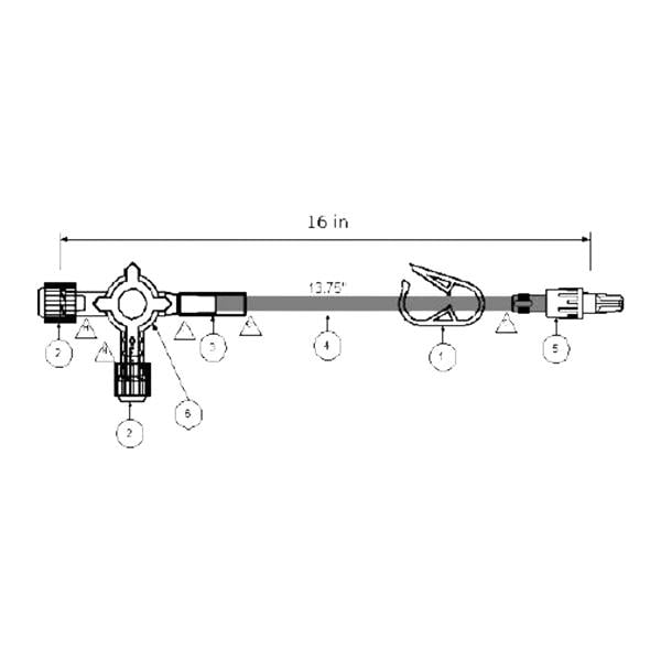 IV Extension Set 16" 50/Ca