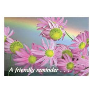 Imprinted Recall Cards Pink Flowers 4 in x 6 in 250/Pk