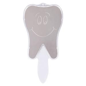 Hand Mirror Smile Tooth Acrylic 10 in Tooth Shaped Ea