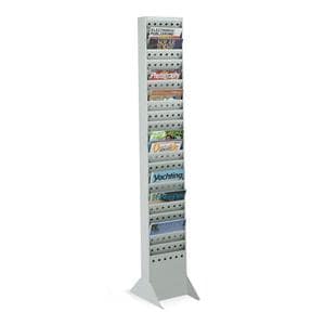 Wall/Floor Magazine Display 23 Pockets Gray 65.5 in x 10 in x 4 in Ea