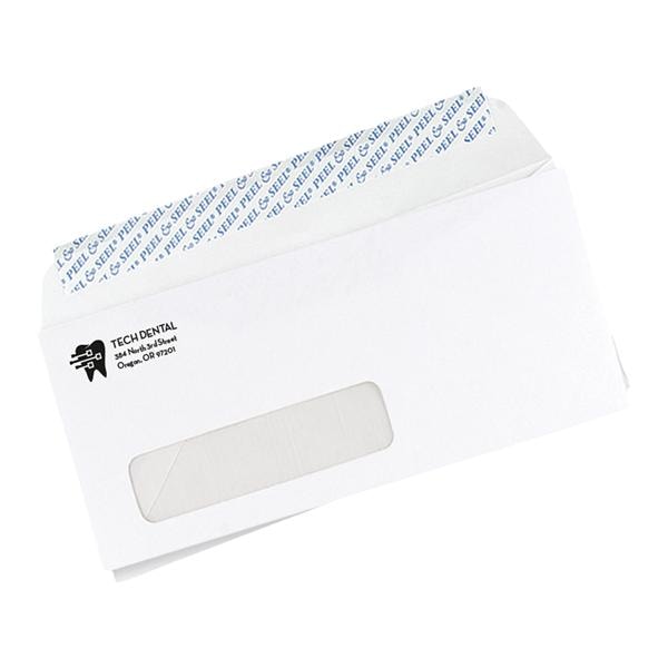 Business Envelopes #10 1 Window Peel N Seal White With Logo 500/Bx