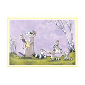 Imprinted Recall Cards Racoons with Brush 4 in x 6 in 250/Pk