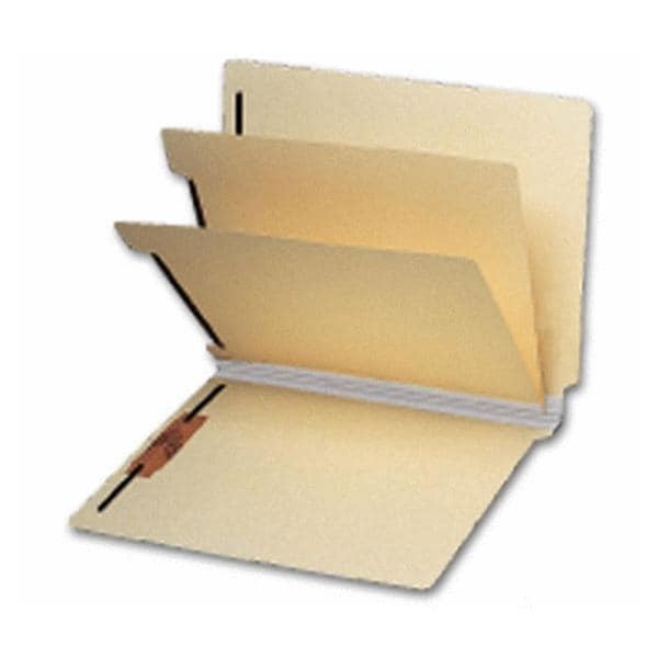 End Tab Double Divider Manila Folder, 18 Pt, Multi-Fastener 25/Bx