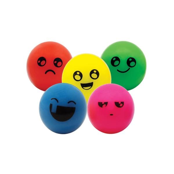 Toy Funny Face High-Bounce Balls Assorted Colors 32 mm 100/Pk