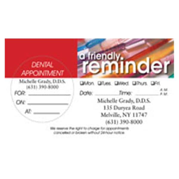 Peel N Stick Appointment Card Reminder Toothbrush 500/Bx