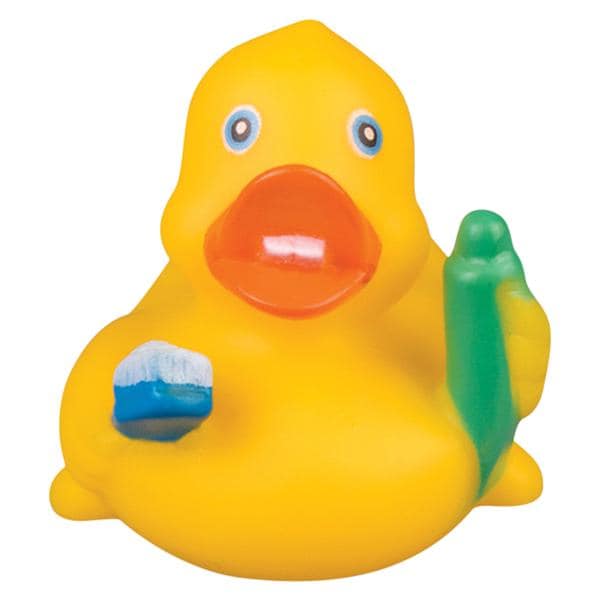 Toy Squeak Brushing Duck Yellow 2.25 in 24/Pk