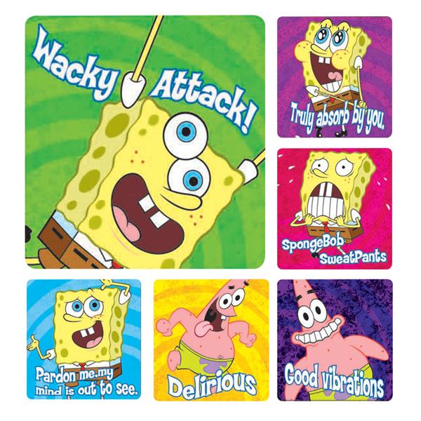 Stickers 2.5 in x 2.5 in Spongebob 1 Assorted 100/Rl