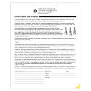 Consent Forms Imprinted Endodontic Treatment 2-Part 8.5 in x 11 in 100/Pk