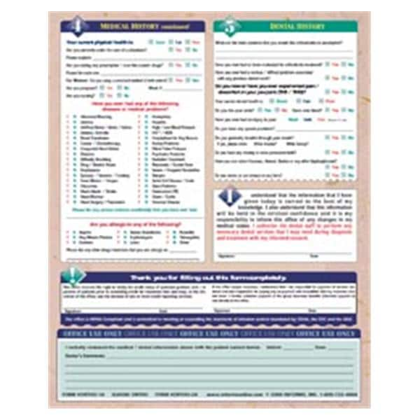 Registration Forms Wlcme To The Ortho 2 Sd English Tn 8.5"x11" Adlt 100/Pk