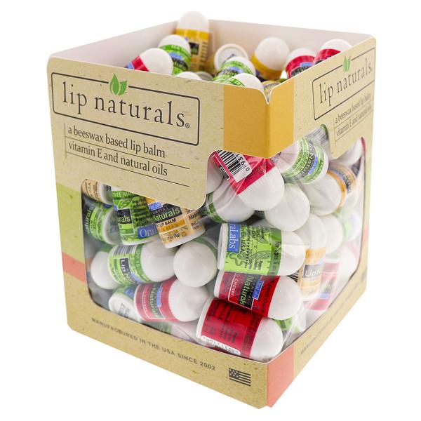 Lip Naturals Lip Balm Mini Assorted SPF 15 Cube Container 100/Pk, 12 PK/CA