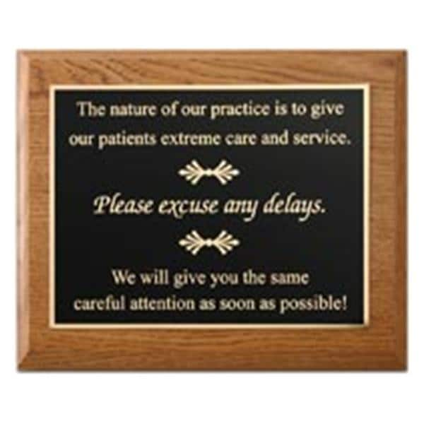 Plaque Excuse Delays 10 in x 8 in Gold Engraved Ea