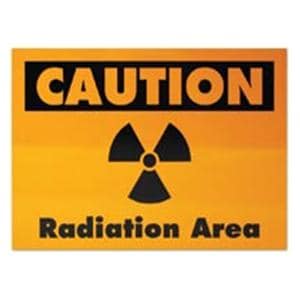 Formatted Wall Sign Radiation Area Orange Reflective Plastic Black Imprint Ea