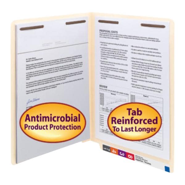 Smead Antimicrobial End Tab Folder Fasteners 1 & 3 50/Bx