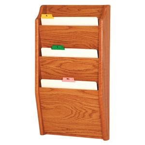 Chart Holder 3-Pocket Med Oak14x24x3.75 Ea