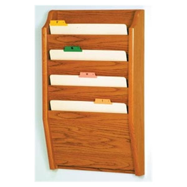 Chart Holder 4-Pocket Med Oak 14x24x3.75 Ea Ea