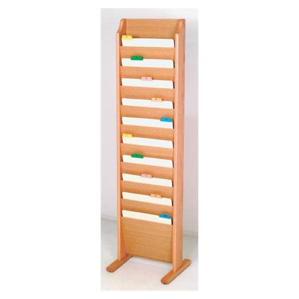 Chart Holder 10-Pocket Lt Oak Standing Ea Ea