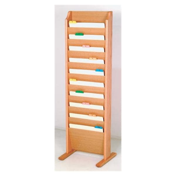 Chart Holder 10-Pocket Lt Oak Standing Ea Ea