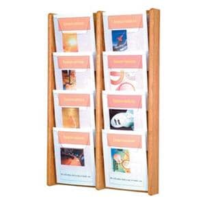 Stance Wall Magazine Display 8 Pockets Light Oak 21.25 in x 33.5 in x 3 in Ea