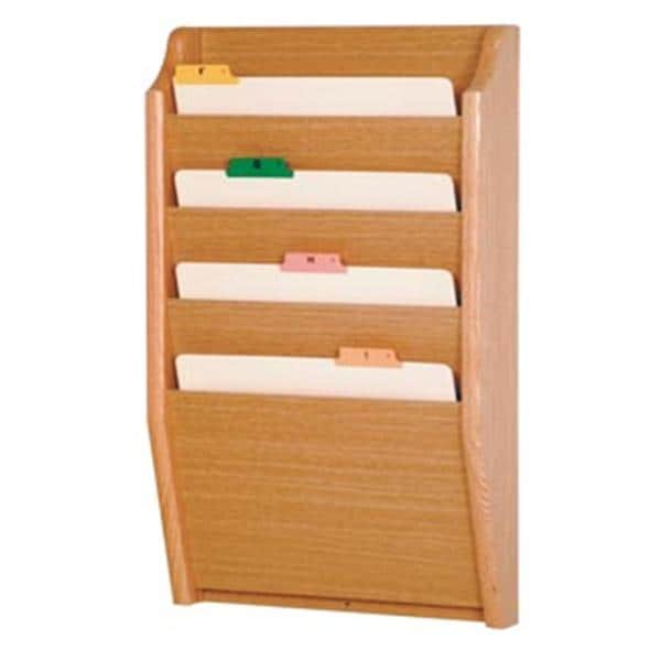 Chart Holder 4 Pockets Light Oak Wood Imprinted 14 in x 24 in x 3.75 in Ea